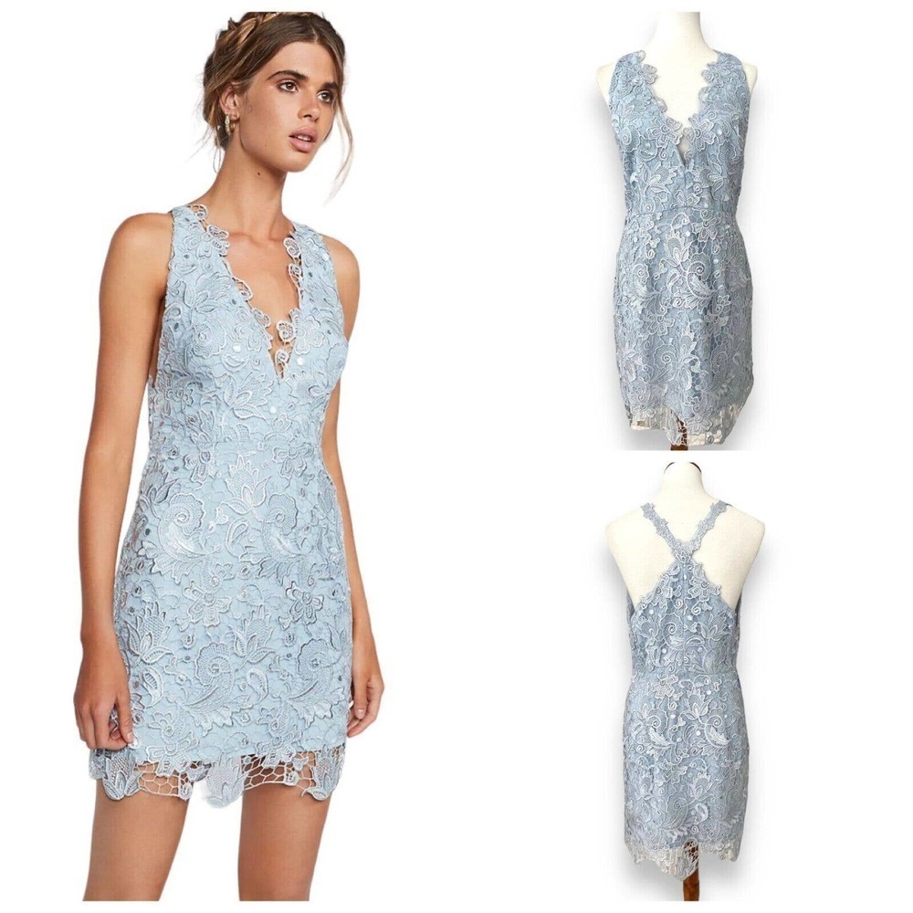 FREE People Blue Margot Lace Mini Dress Size 12
